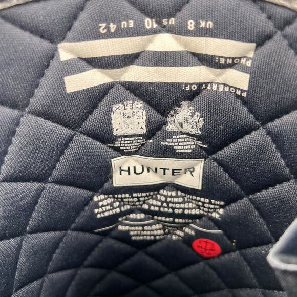 Hunter Women's Blue Glossy Quilted Waterproof Rain Boot Size US 10 - Picture 10 of 10